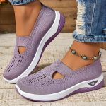 Women's Cut-out Sneakers, Casual Breathable Slip On Walking Shoes, Lightweight Outdoor Flat Shoes - Image 17