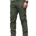 Multi Pocket Men's Tactical Pants, Loose Casual Outdoor Military Pants Without Belt, Mens Cargo Pants For Hiking - Image 3