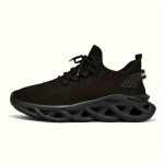 PLUS SIZE Men's Trendy Woven Knit Breathable Blade Type Sneakers, Comfy Non Slip Lace Up Shoes For Men's Outdoor Activities - Image 6