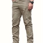 Multi Pocket Men's Tactical Pants, Loose Casual Outdoor Military Pants Without Belt, Mens Cargo Pants For Hiking - Image 4