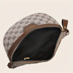 Classic Textured Crescent Crossbody Bag, Vintage Zipper Chest Bag With Round Mini Purse For Women - Image 9