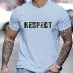 Letter RESPECT Pattern Print Men's T-shirt, Graphic Tee Men's Summer Clothes, Men's Outfits - Image 4