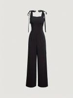 Knot Strap Wide Leg Jumpsuit, Casual Sleeveless Jumpsuit For Spring & Summer, Women's Clothing - Image 3