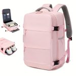 Large Capacity Travel Backpack With Shoe Compartment, Dacron Lightweight Laptop Daypack With Charging Port, Fashion Travel Commuter Bag - Image 3