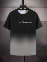 Gradient Style "Whatever" Pattern Print Men's Comfy Chic T-shirt, Graphic Tee Men's Summer Outdoor Clothes, Men's Clothing, Tops For Men, Gift For Men - Image 10