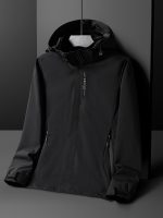 Men's Casual Hooded Waterproof Windbreaker Jacket Coat Regular Fit Coat For Spring Autumn Outdoors Hiking - Image 9