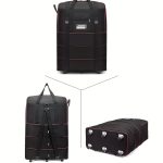 Expandable Wheeled Luggage Backpack, Foldable Large Capacity Travel Bag With Silent Resistant Wheel, Ideal For Business Trips & Studying Abroad - Image 15