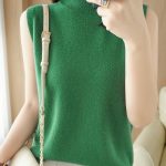 Solid Knit Mock Neck Tank Top, Casual Sleeveless Tank Top, Women's Clothing - Image 6