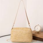 Casual Woven Handbag, Simple Solid Color, High-Quality Daily Fashion, Shoulder & Crossbody Bag With Chain Strap - Image 2