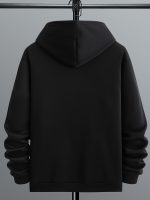 Men's Long Sleeve Solid Hoodies Street Casual Sports And Fashionable With Kangaroo Pocket Sweatshirt, Suitable For Outdoor Sports, For Autumn And Winter, Fashionable And Versatile - Image 9