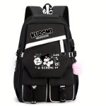 Kuromi Pattern Backpack, Kawaii Stylish School Bag, Women's Colorblock Rucksack