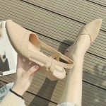 Women's Solid Color Wedge Heeled Shoes, Fashion Point Toe Platform Shoes, Comfortable Ankle Strap Shoes - Image 3