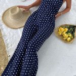 One Shoulder Dots Print Jumpsuit
