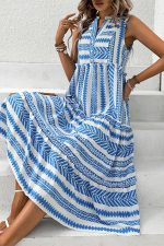 Bohemia Print Sleeveless V Neck Casual Dress - Image 4