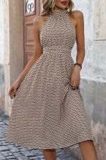 Fashion Printed Halter Neck Sleeveless Dress - Image 3