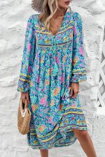 Bohemia Print Holiday Style Midi Dress