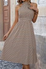 Fashion Printed Halter Neck Sleeveless Dress - Image 2