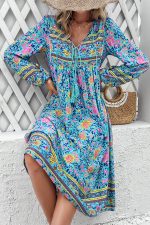 Bohemia Print Holiday Style Midi Dress - Image 2