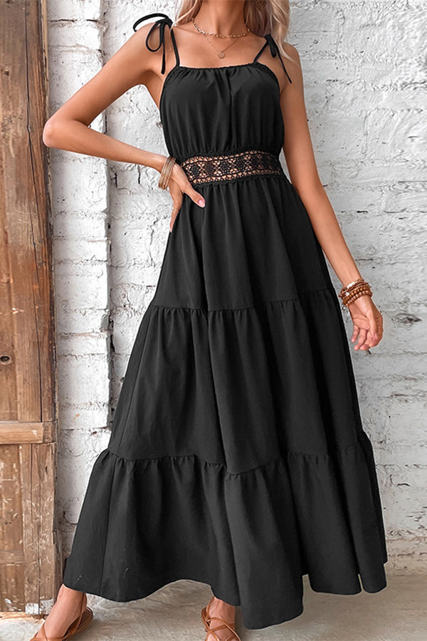b2_730a111c-cc99-44ba-9fde-624a2fc3518f.jpg Solid Color Hollow Waist Casual Dress - Image 1