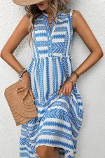 Bohemia Print Sleeveless V Neck Casual Dress - Image 2