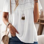 Solid Color Round Neck Casual Style Tops
