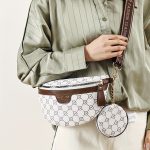 Classic Textured Crescent Crossbody Bag, Vintage Zipper Chest Bag With Round Mini Purse For Women - Image 11