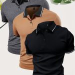 3Pcs Breathable Regular Fit Golf Shirt, Men's Casual V-Neck T-Shirt Short Sleeve For Summer, Men's Clothing - Image 3