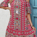 Bohemia Print Off The Shoulder Loose Style Dress