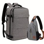 Multifunctional Travel Backpack, Airline Approved Waterproof Casual Daypack, Carry On 39.62cm Laptop Schoolbag, Backpack With Chest Bag Or Small Bag - Image 3