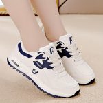 Women's Contrast Color Casual Sneakers, Lace Up Platform Soft Sole Walking Comfort Shoes, Low-top Versatile Trainers - Image 4