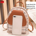 Plaid Backpack With Adjustable Straps, Cute Small Backpack, Zipper Casual Shoulder Bag, Card Wallet, Mobile Casual Phone Bag, Casual Camera Bag, Lipstick Bag, Key Bag, Single Shoulder Bag, Diagonal Span Bag, Backpack Dual Purpose (6.3*2.4*8.3)Inch - Image 4
