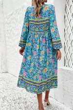 Bohemia Print Holiday Style Midi Dress - Image 4