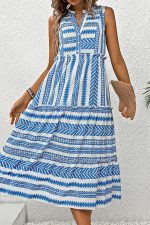 Bohemia Print Sleeveless V Neck Casual Dress - Image 5