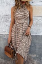 Fashion Printed Halter Neck Sleeveless Dress - Image 4