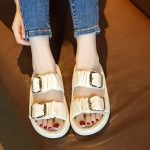 Women's Double Buckle Strap Design Slide Sandals, Casual Open Toe Summer Shoes, Comfortable Slip On Shoes - Image 6
