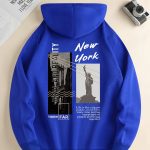 NEW YORK Print Hoodie, Cool Hoodies For Men, Men's Casual Pullover Hooded Sweatshirt With Kangaroo Pocket Streetwear For Winter Fall, As Gifts - Image 4