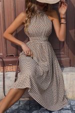 Fashion Printed Halter Neck Sleeveless Dress - Image 5