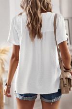 Solid Color Round Neck Casual Style Tops - Image 6