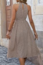 Fashion Printed Halter Neck Sleeveless Dress - Image 6