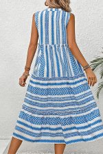 Bohemia Print Sleeveless V Neck Casual Dress - Image 6