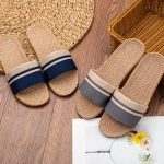 Striped Pattern Slides, Casual Open Toe Flat Summer Shoes, Comfortable Indoor Home Slides - Image 6