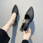 Women's Solid Color Wedge Heeled Shoes, Fashion Point Toe Platform Shoes, Comfortable Ankle Strap Shoes - Image 2