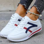 Women's Fashion Lace-Up Sneakers, Preppy Soft Sole Comfort Walking Shoes, Casual Low-top Athletic Shoes - Image 3