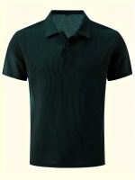 Men's Lapel Neck Short Sleeve T-shirt, Comfy Stretchy Trendy Tees For Summer, Casual Daily Style Fashion Clothing - Image 13
