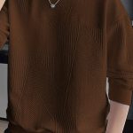 Men's Crew Neck Long Sleeve Sweatshirt, Casual Wear, Solid Pullover, Men's Clothing For Spring Fall Winter - Image 3