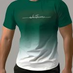 "Whatever" Print Gradient Crew Neck T-shirt For Men, Trendy Casual Short Sleeve Top, Men's Tee For Summer Outing - Image 3