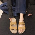 Women's Solid Color Casual Sandals, Platform Slip On Double Adjustable Buckle Beach Slides, Casual Seaside Daily Footwear - Image 4