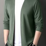 Men's Solid Knitted Cardigan, Casual Breathable Long Sleeve Slim-fit Open Front Sweater For Outdoor Activities - Image 3