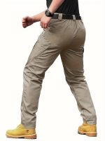 Multi Pocket Men's Tactical Pants, Loose Casual Outdoor Military Pants Without Belt, Mens Cargo Pants For Hiking - Image 7