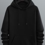 Men's Long Sleeve Solid Hoodies Street Casual Sports And Fashionable With Kangaroo Pocket Sweatshirt, Suitable For Outdoor Sports, For Autumn And Winter, Fashionable And Versatile